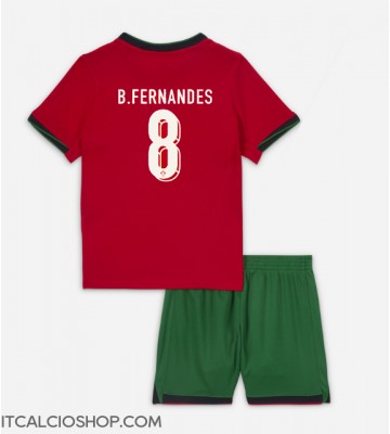 Portogallo Bruno Fernandes #8 Prima Maglia Bambino Europei 2024 Manica Corta (+ Pantaloni corti)